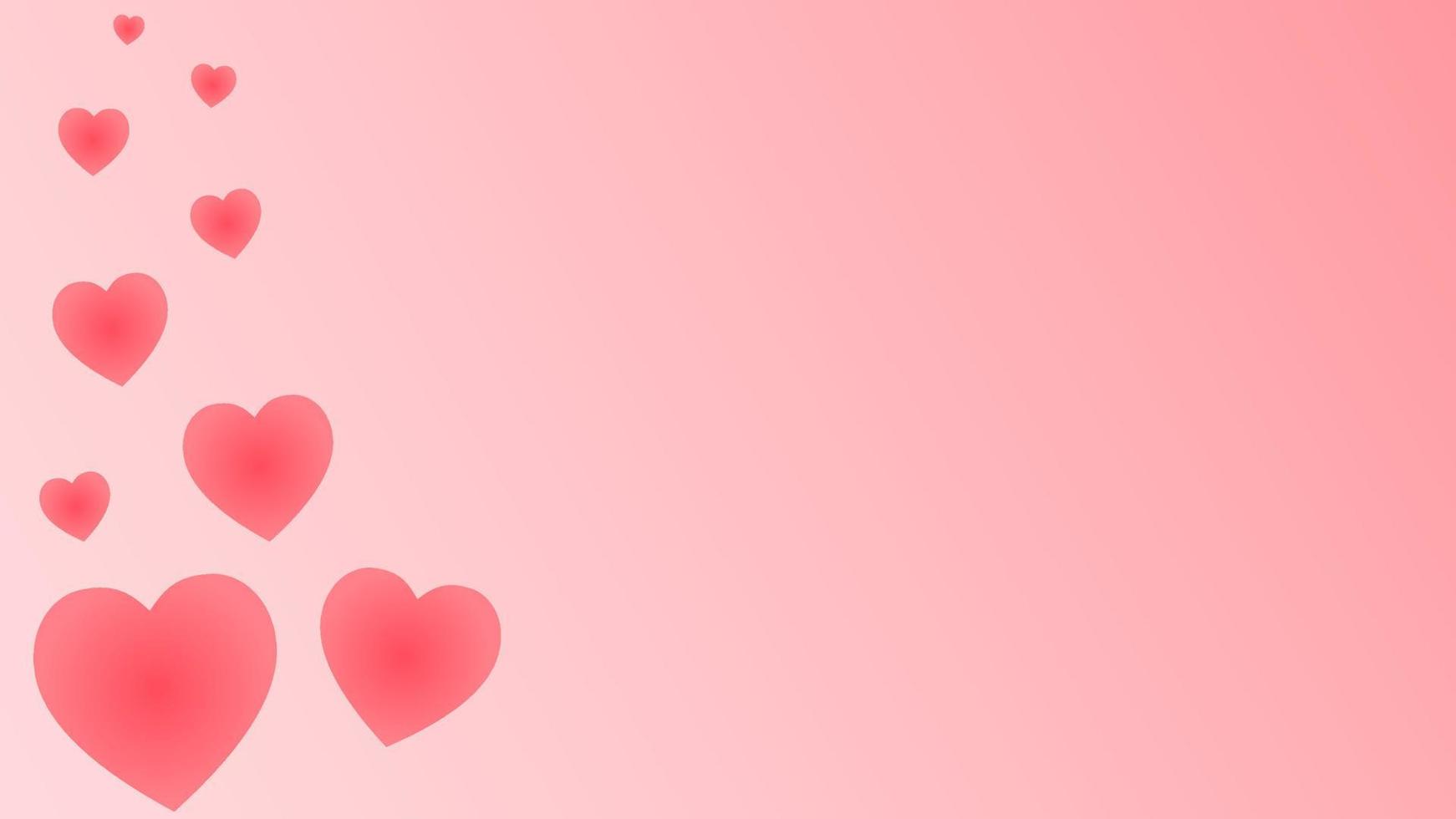 vector de corazón en concepto de vector de ilustración de fondo de amante rosa