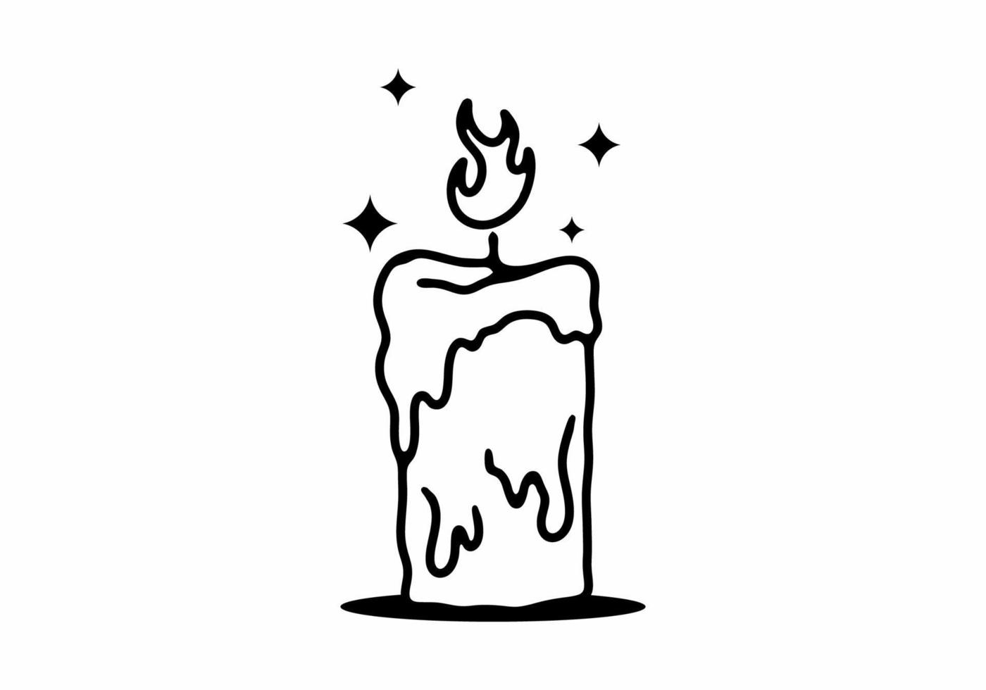 Illustration tattoo of a melted candle vector