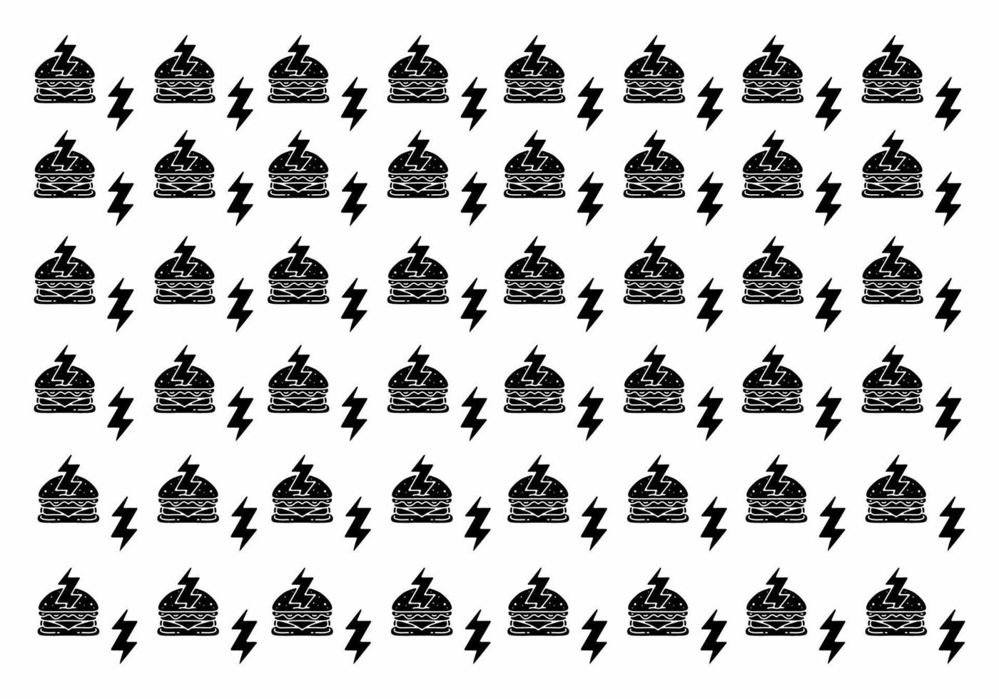 illustration design of the burger and thunder pattern tattoo vector