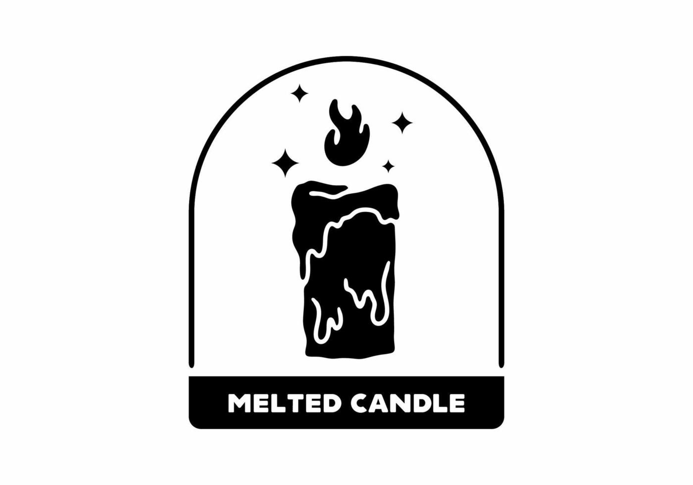 Illustration tattoo of a melted candle vector