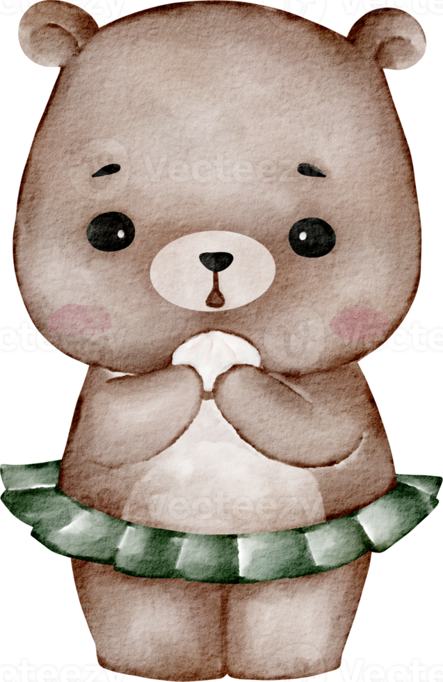 watercolor teddy bear cartoon cute png