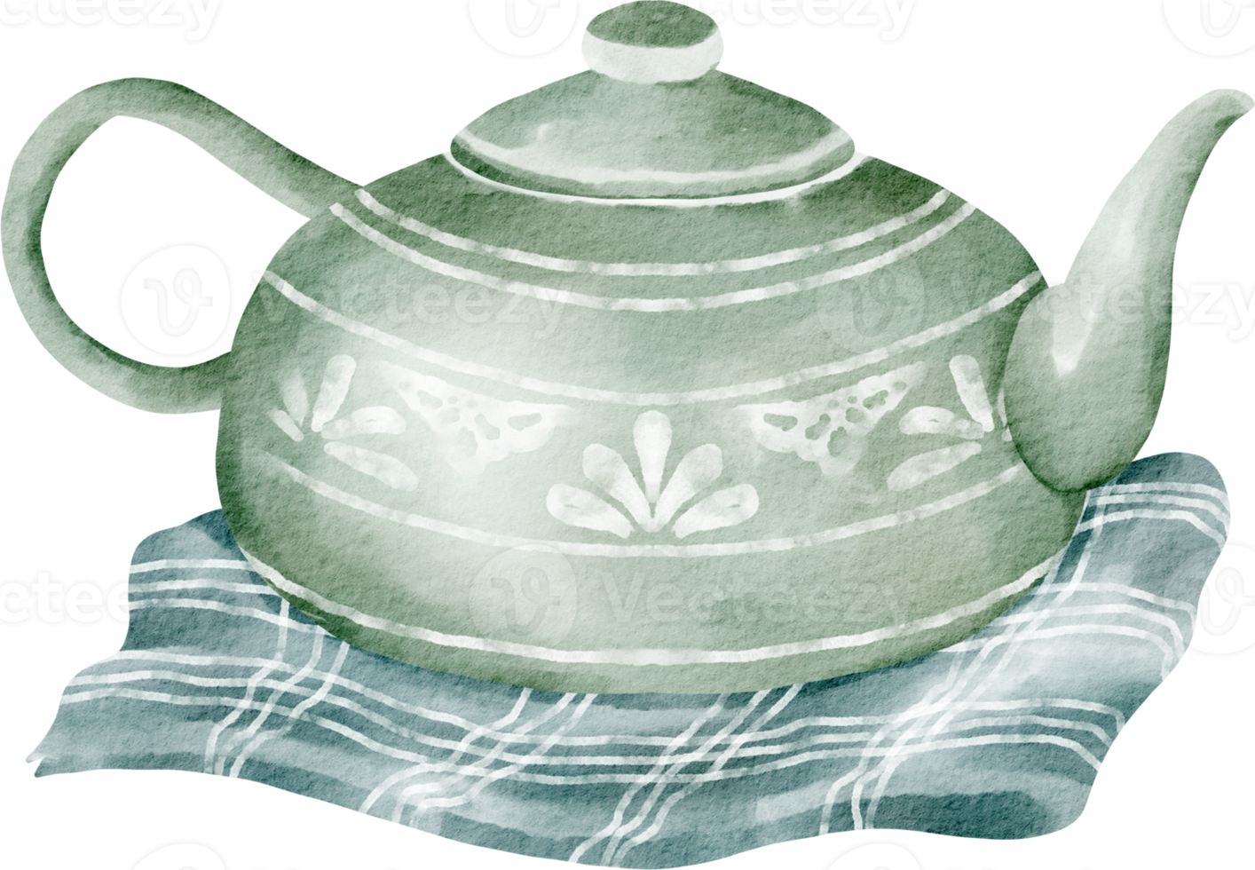 watercolor kettle tea png
