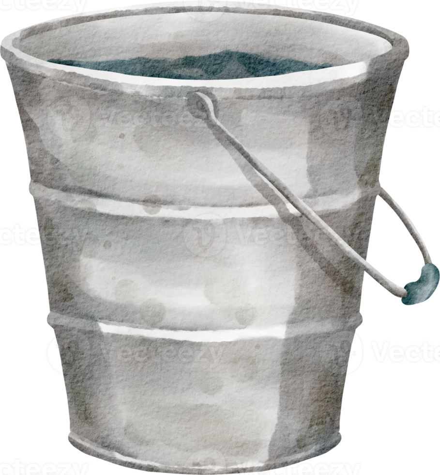 watercolor bucket farm element png