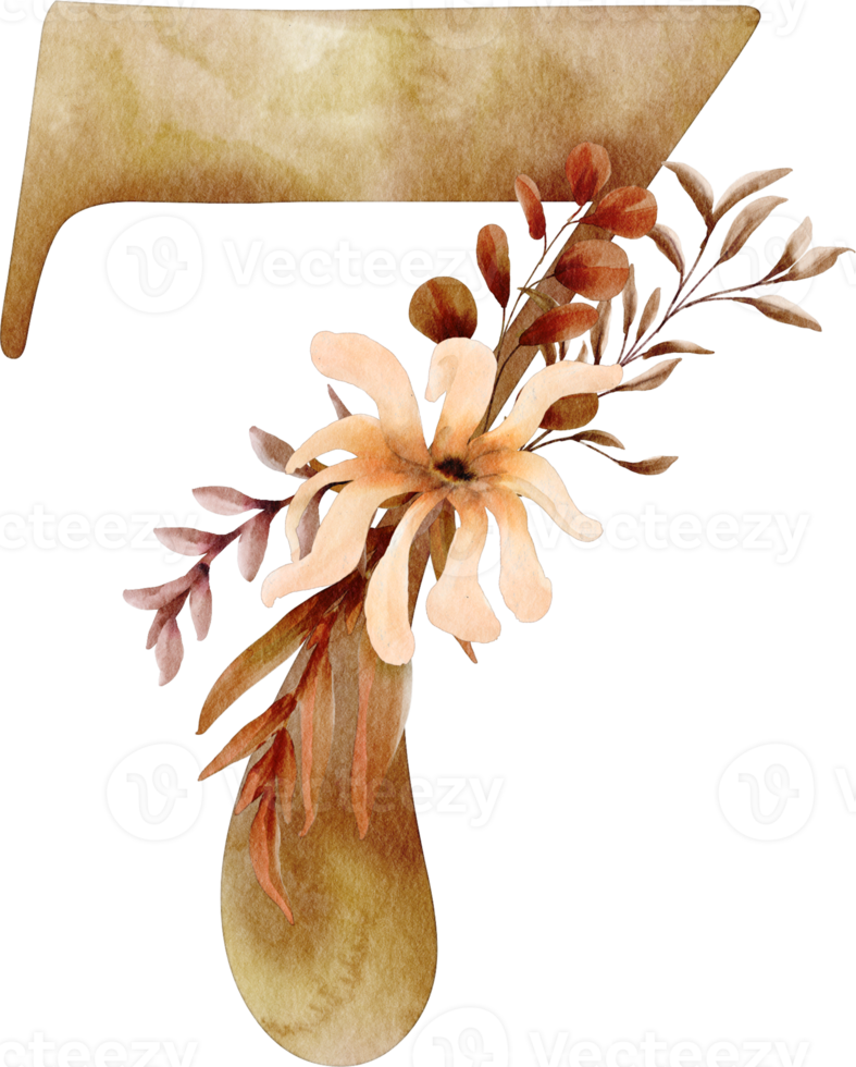 watercolor number seven png