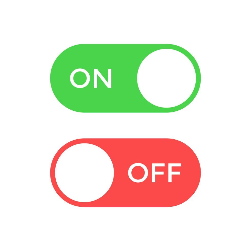 On off toggle switch button icon vector in flat style