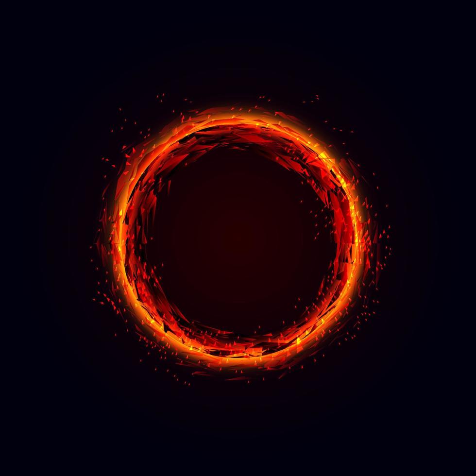 Abstract circle frame with spark particles effect vector