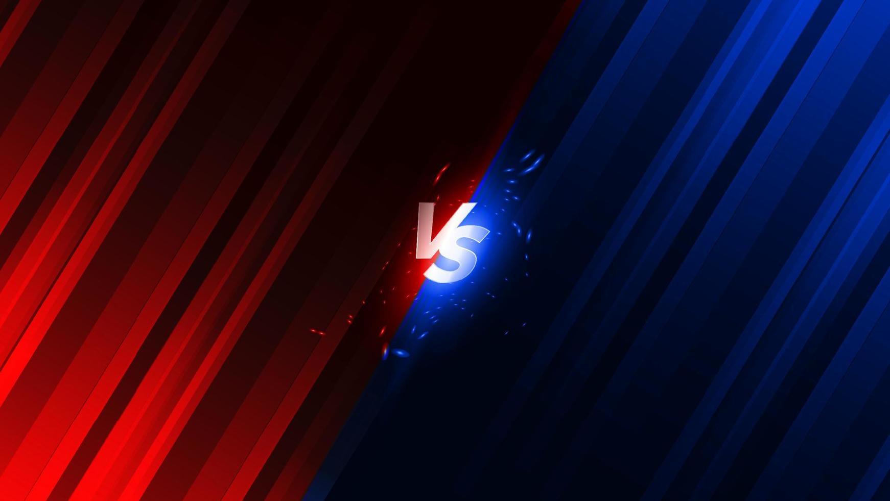 VS Versus Battle headline Modern banner template, Red and Blue shiny background, Fight Game, Game Interface vector