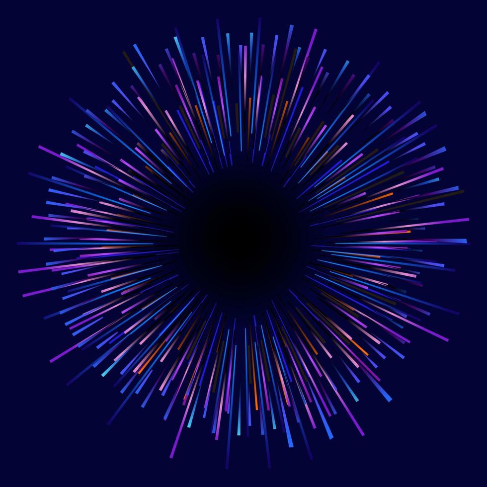 Abstract Starburst dynamic motion lines circular geometric background. vector