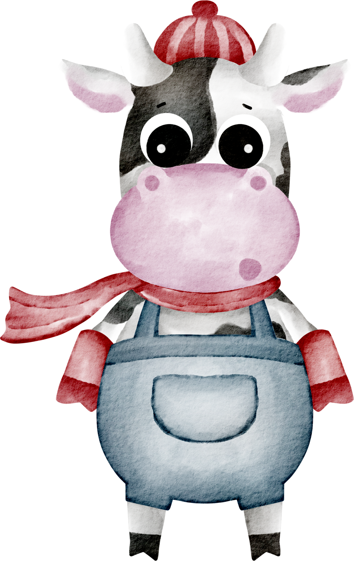 Free watercolor cow character 16537619 PNG with Transparent Background