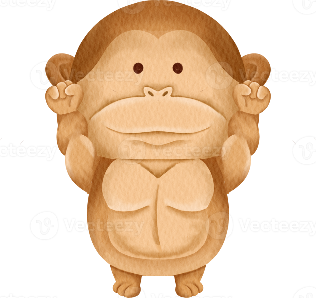watercolor cute monkey png