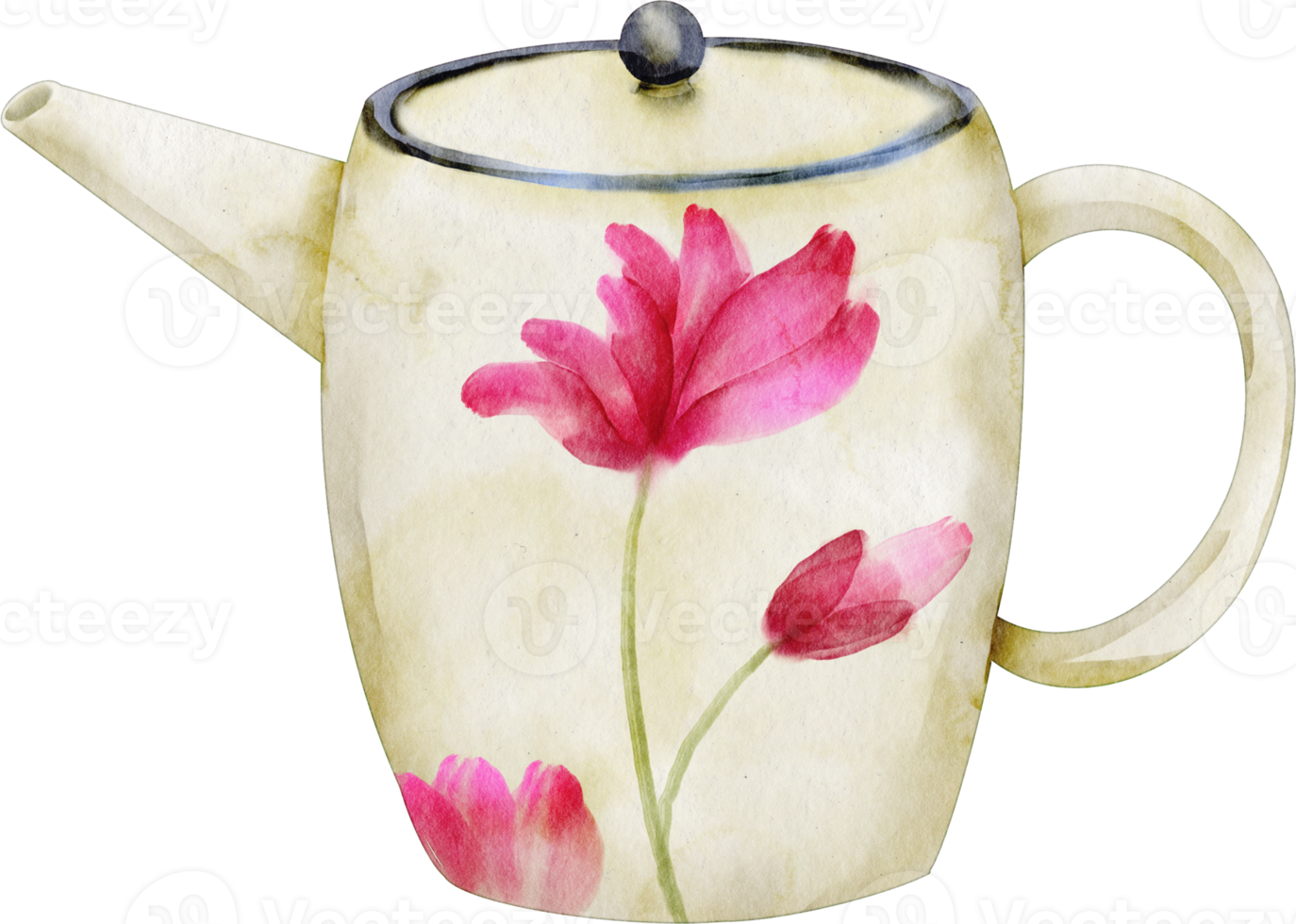watercolor tea pot png
