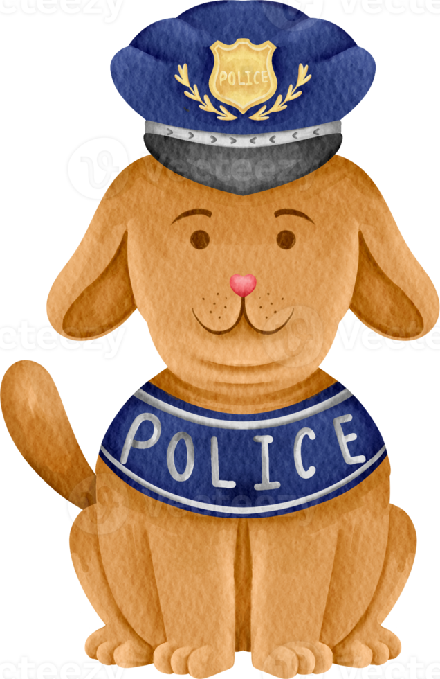 perro policía acuarela png