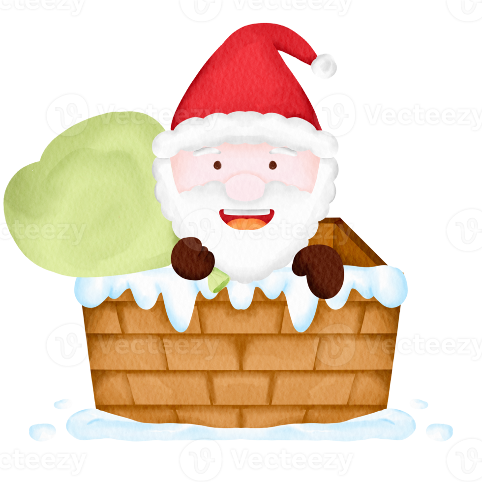 vattenfärg santa claus png