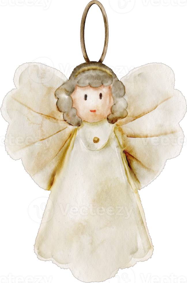 muñeca ángel acuarela png