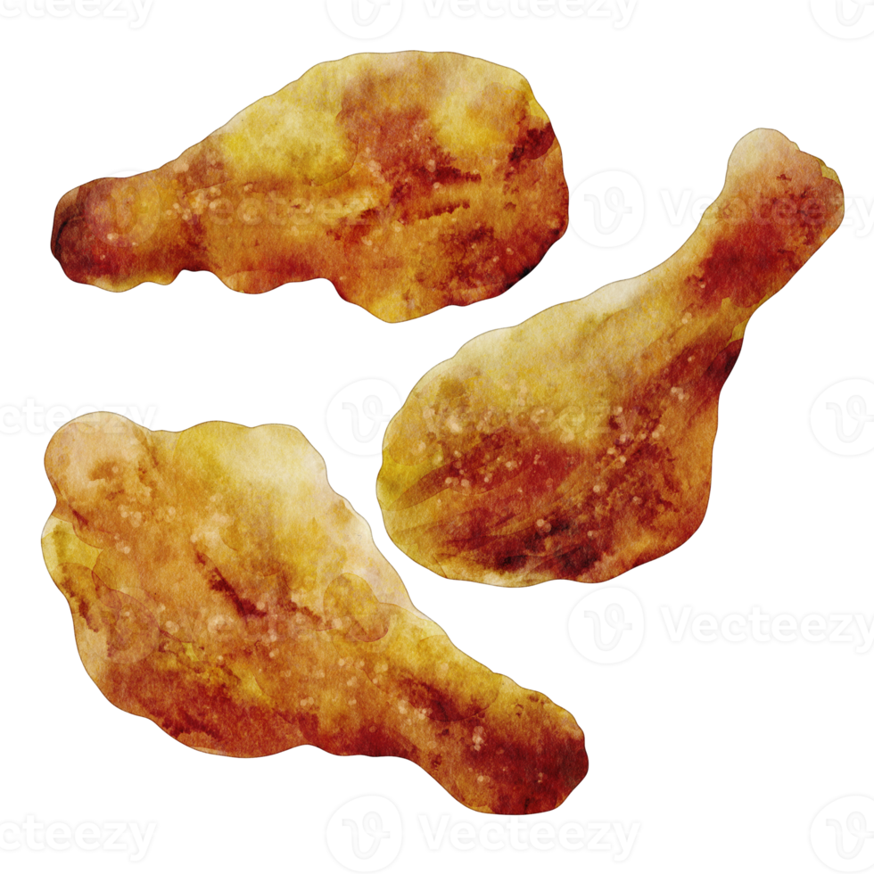 pollo frito comida coreana acuarela png