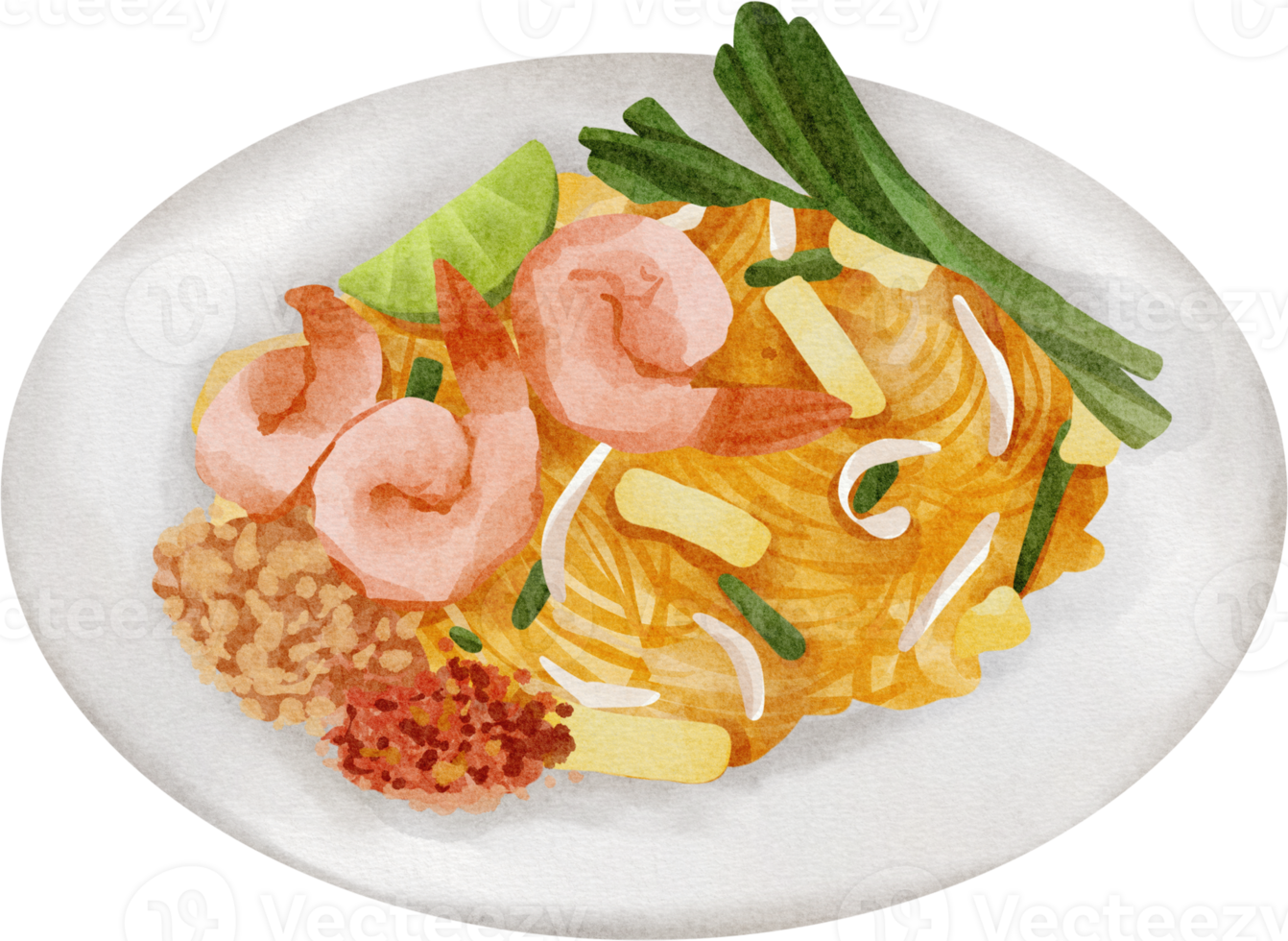 watercolor pad thai png