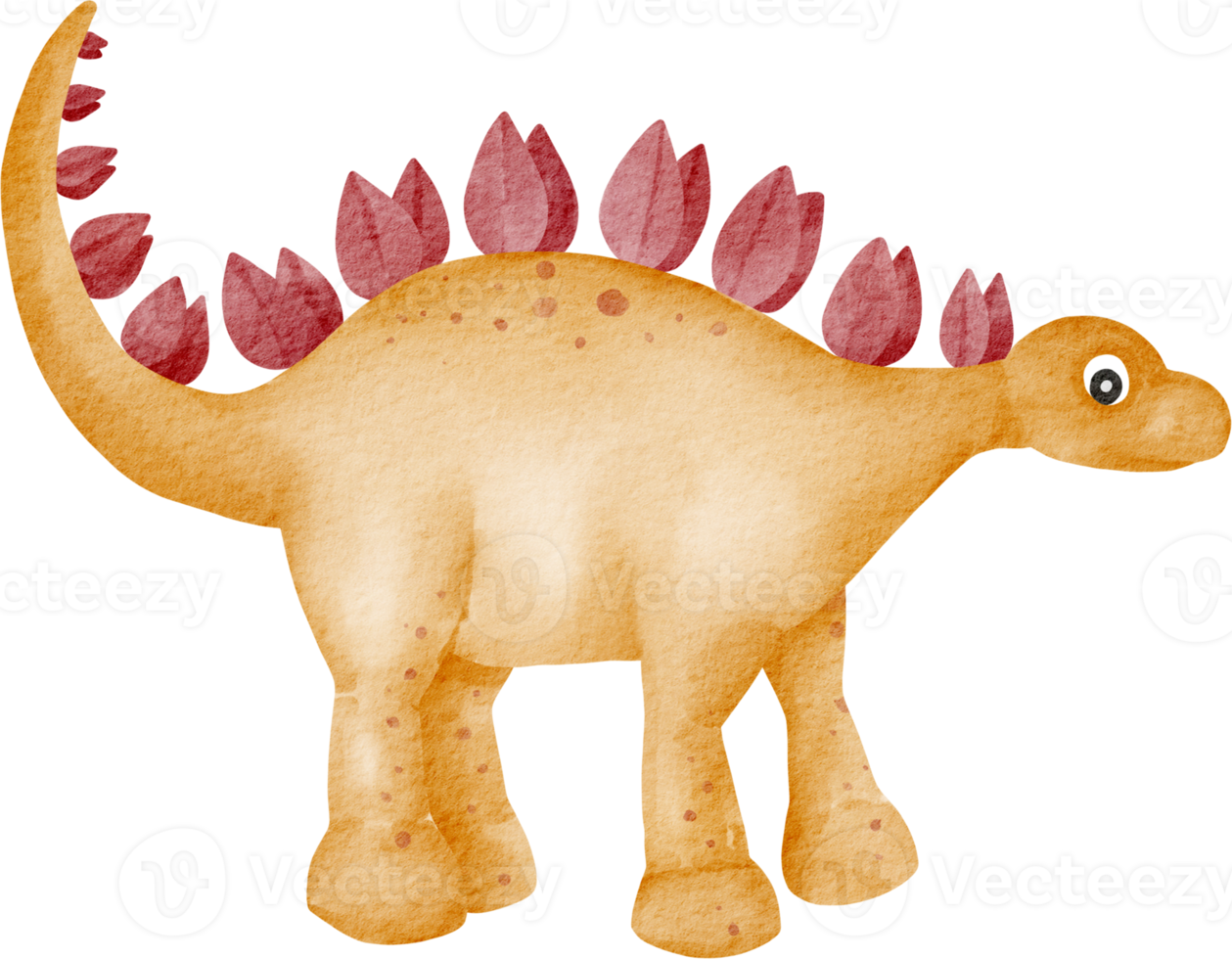 acquerello dinosauro cartone animato png