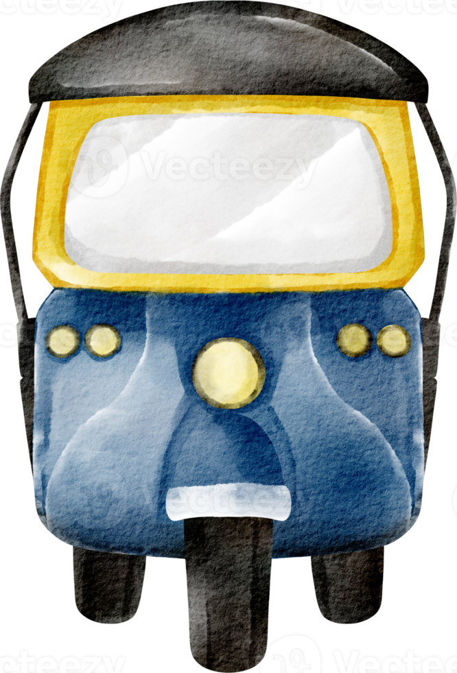 clipart de viagem tuktuk aquarela png