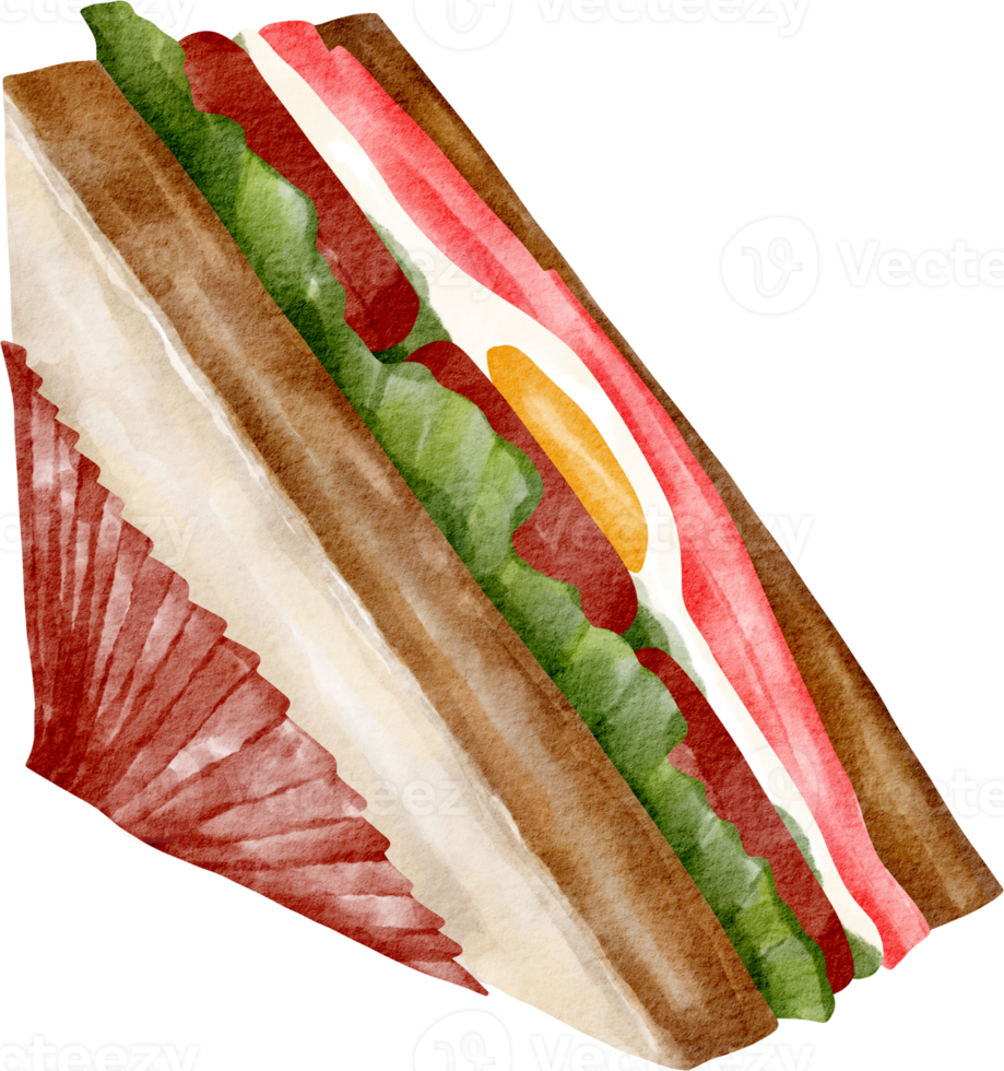 acquerello Sandwich prima colazione png