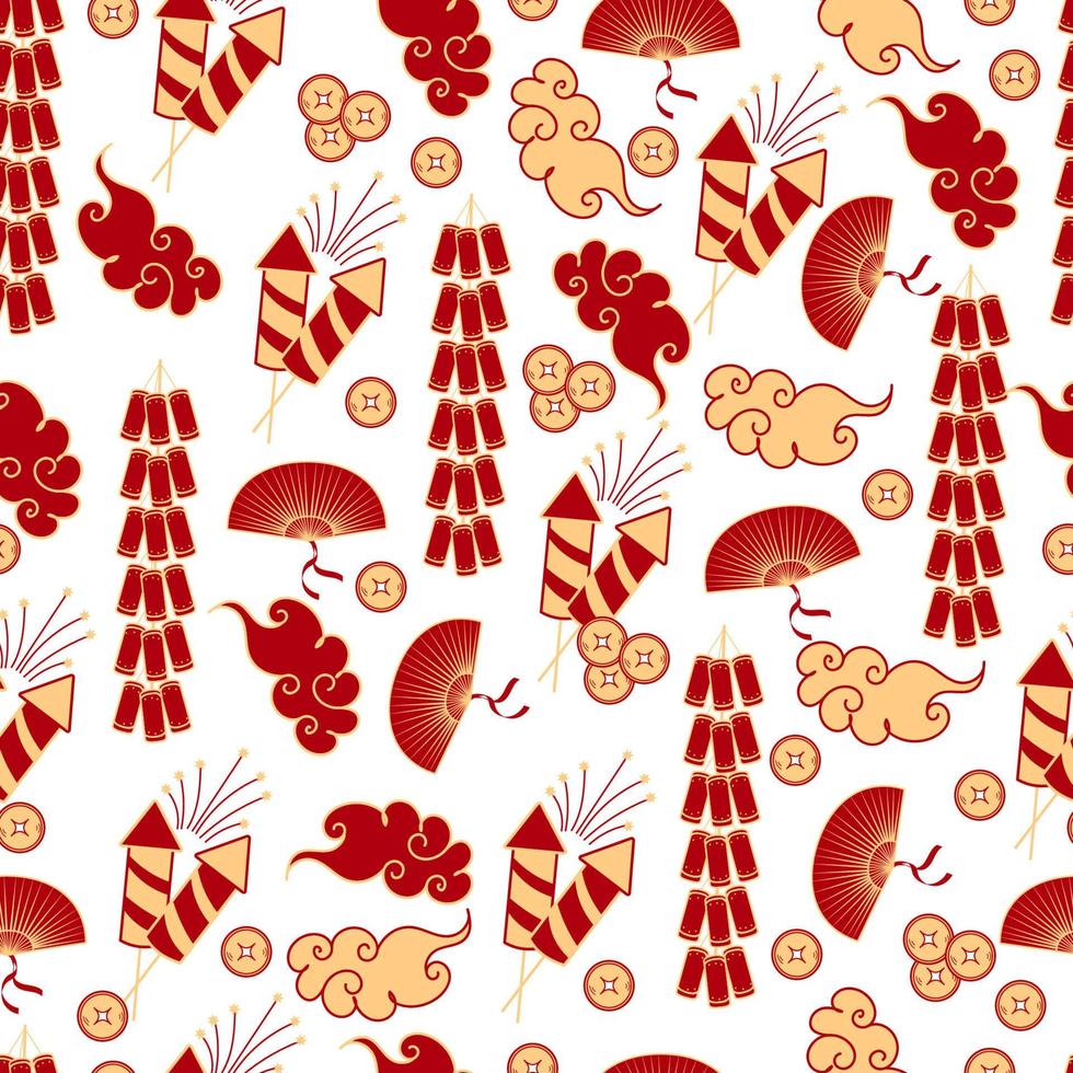 pattern of chinese new year elements vector