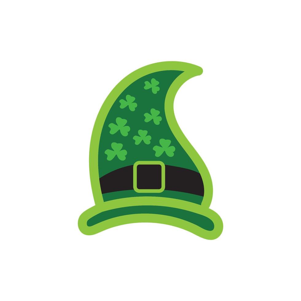 Leprechaun hat with tree leaves clover icon isolated on white background. vector