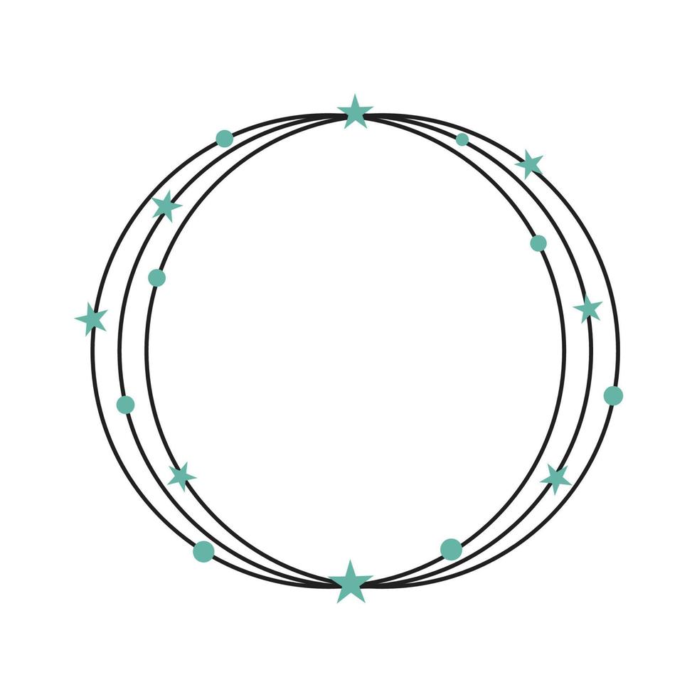 marco de monograma circular con puntos y estrellas vector