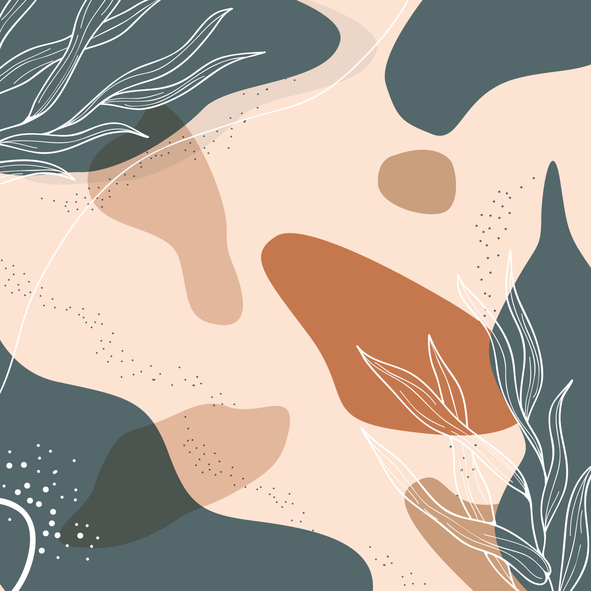 Abstract art seamless pattern with organic shape decoration in hand