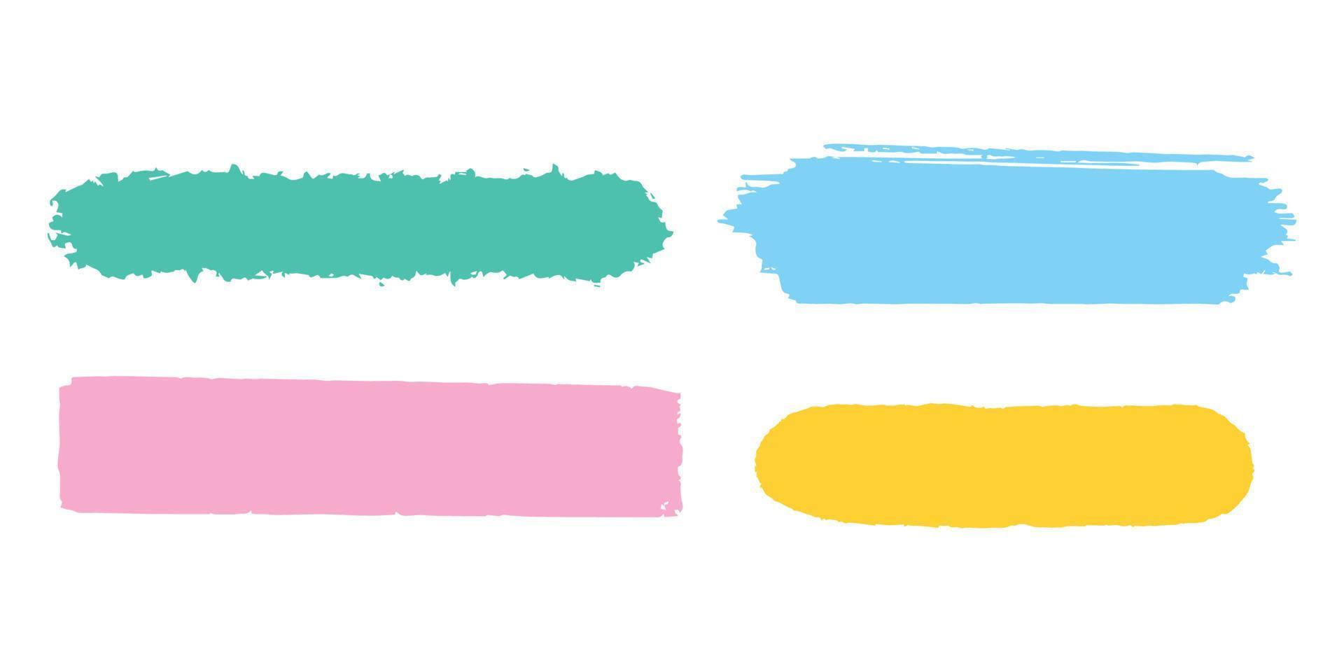 Set of pastel colorful paint brush vector