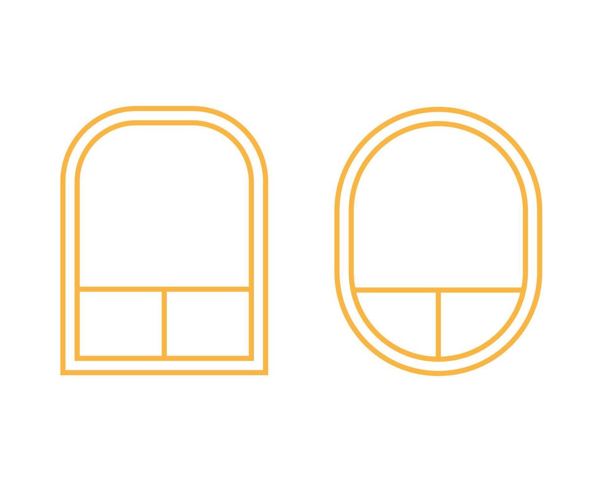 Set of linear frames and borders design for elements, decoration, social media, post. vector