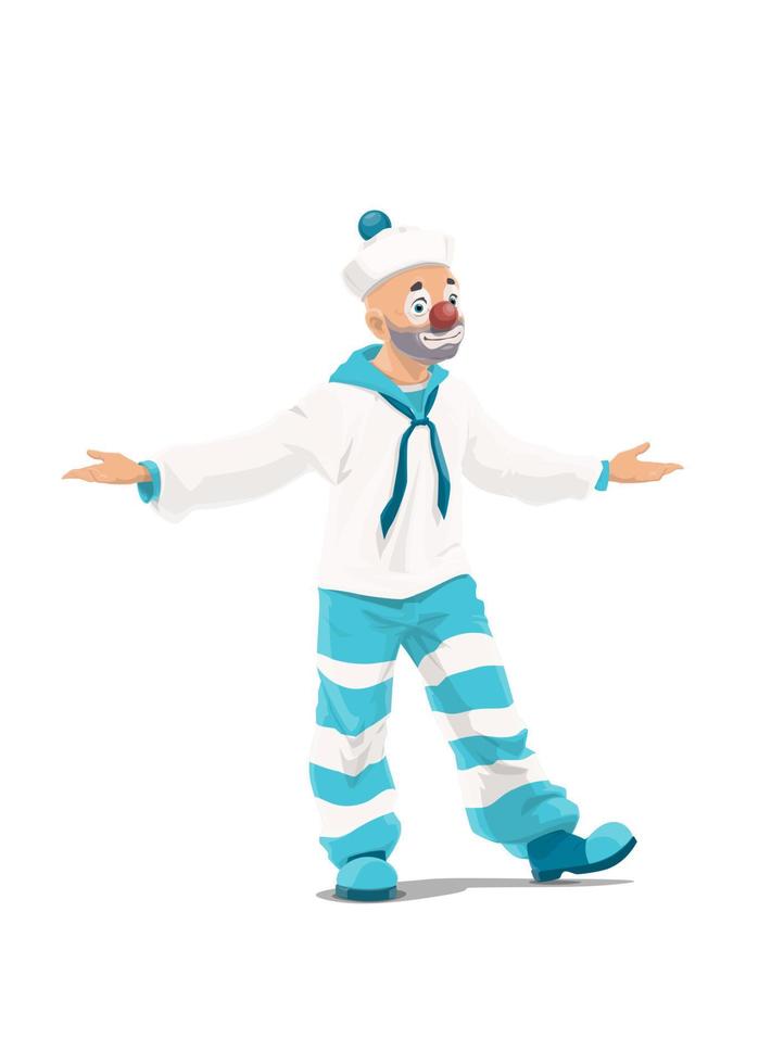 Sailor clown of circus entertainment performance vector