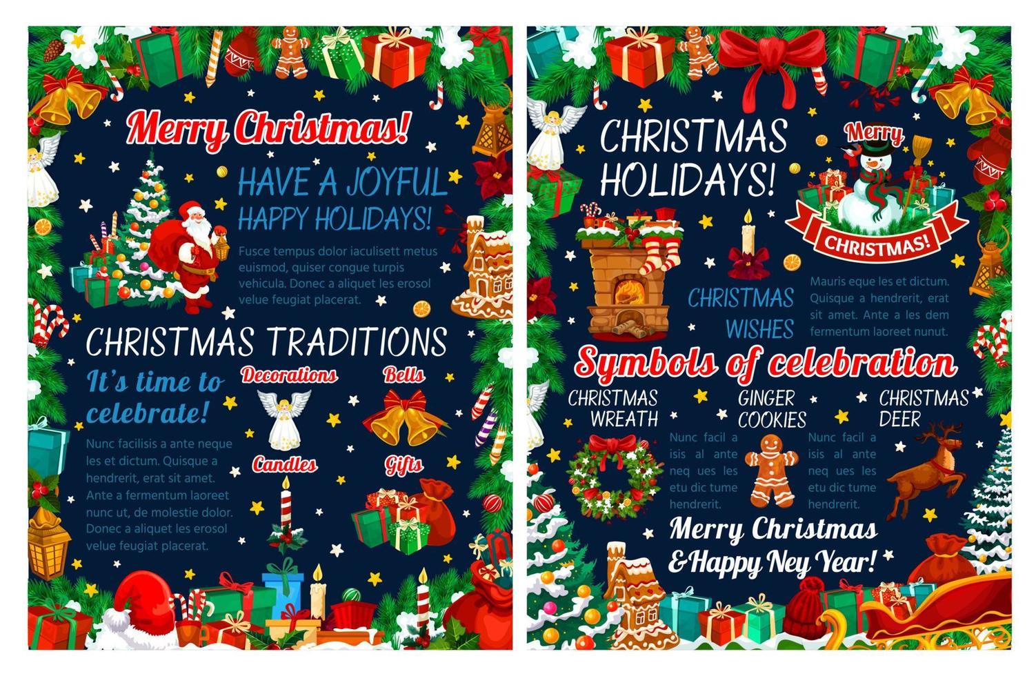 Merry Christmas holiday greeting poster vector