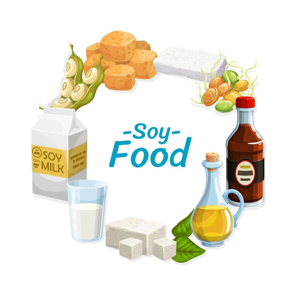 productos alimenticios de soya, nutrición de soya vector