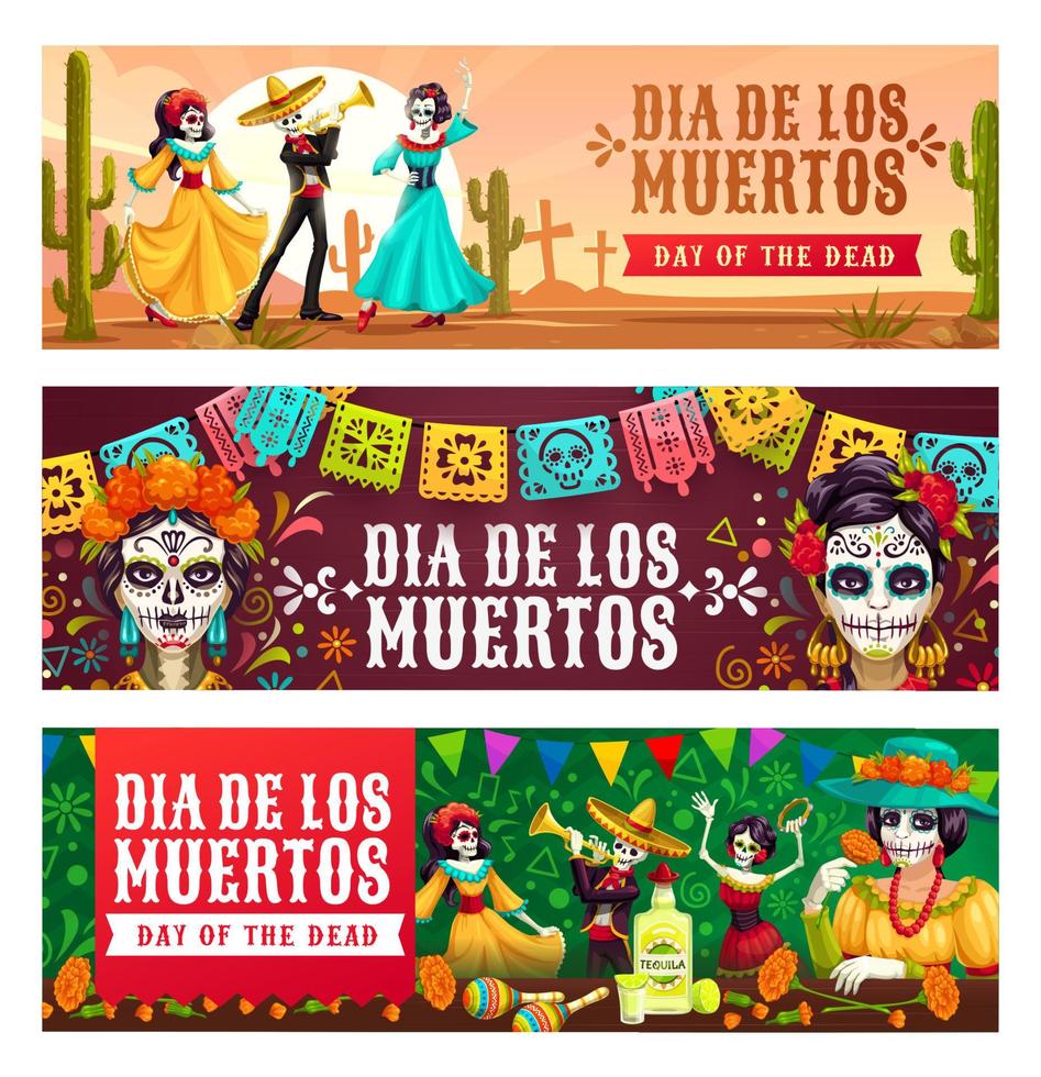 Day of Dead, Dia de los Muertos holiday in Mexico vector