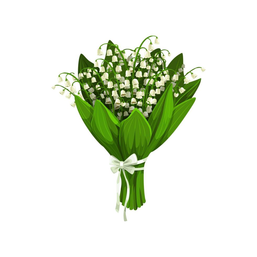 Lilies of the valley or may-lily flowers vector