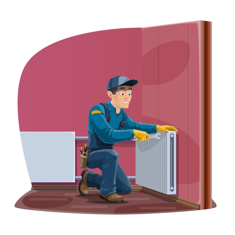 Home radiator and heating convector repair service vector