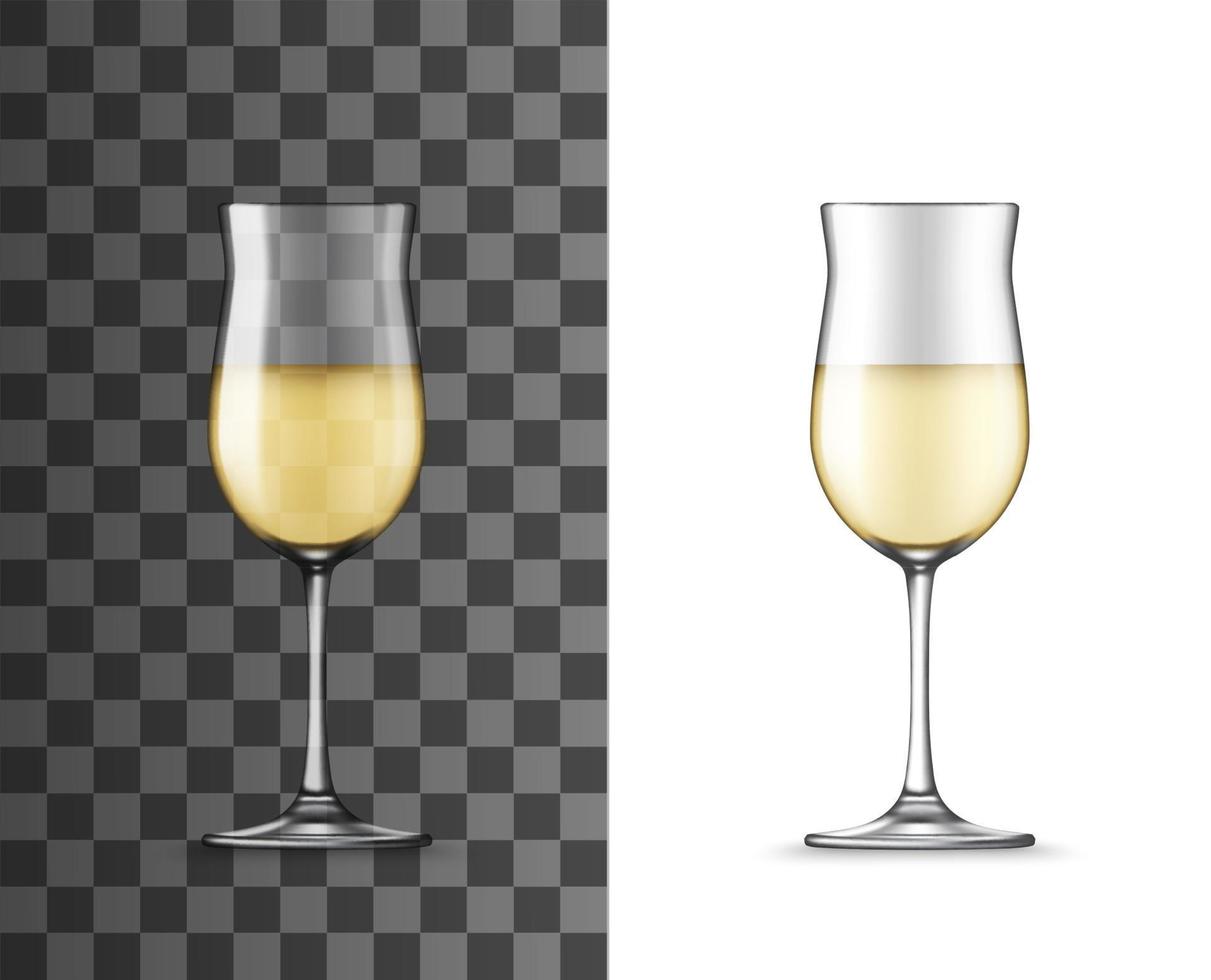 vector realista de copa de vino blanco