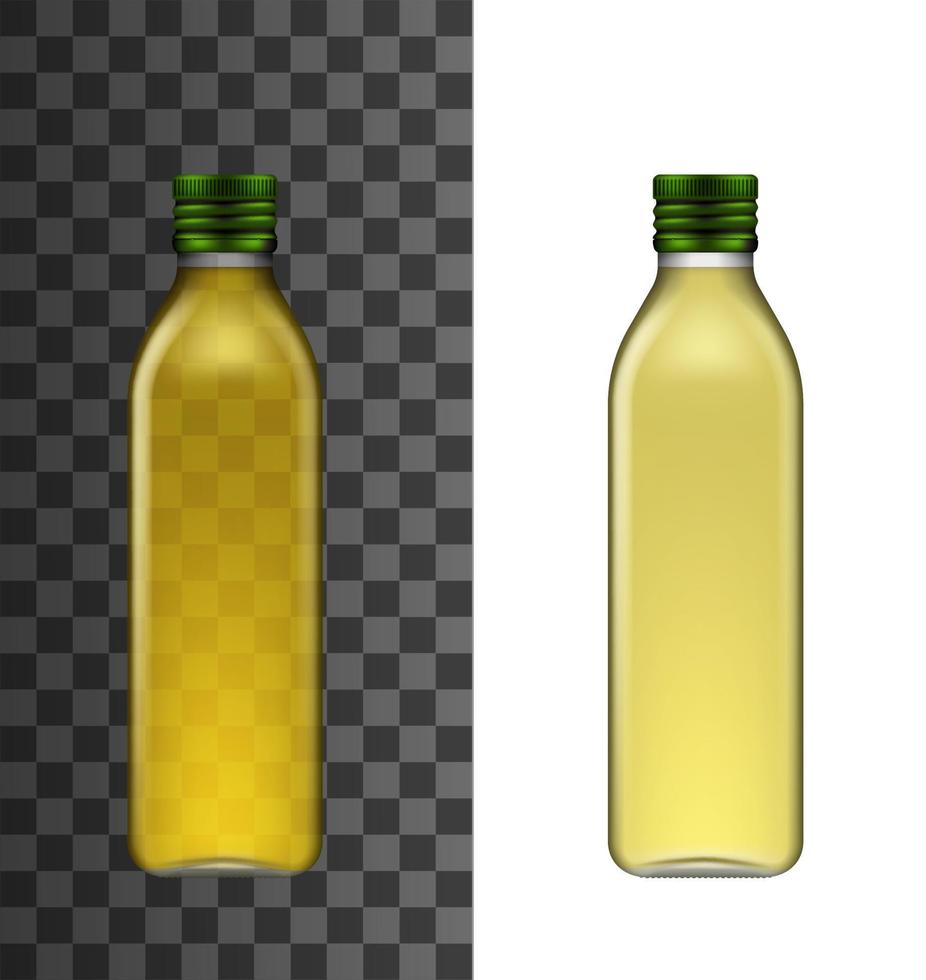 Olive oil bottle isolated vector mockup