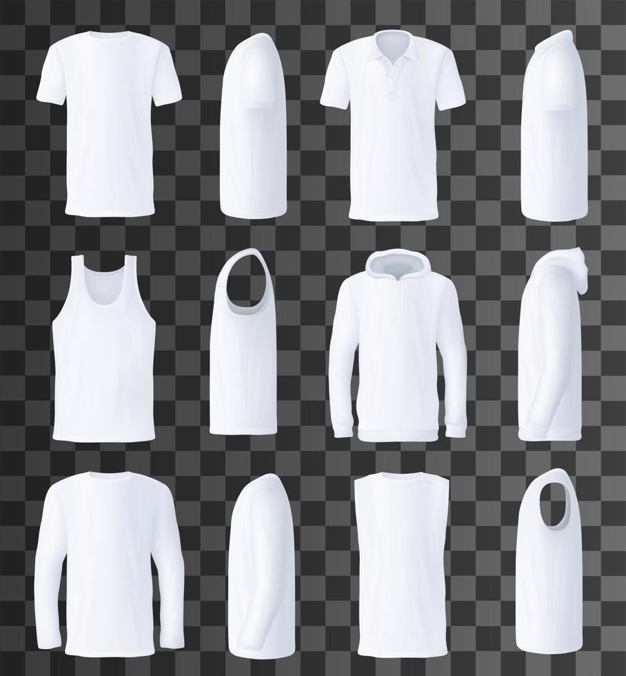 Male top clothes template and mockup vector