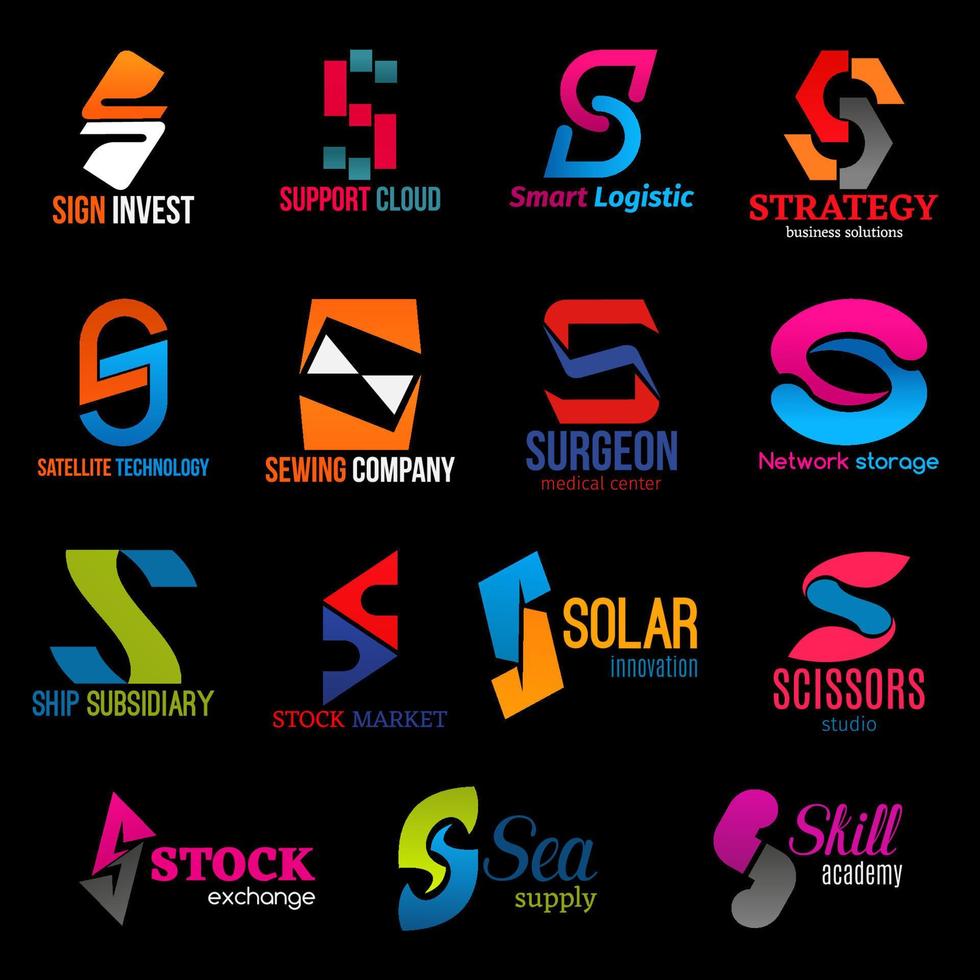 S letter creative style icons, corporate identity vector