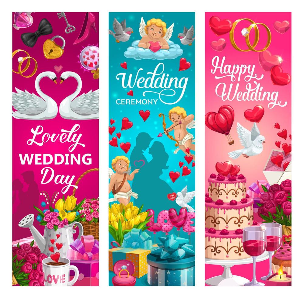 Save the date, symbols of love. Wedding ceremony vector