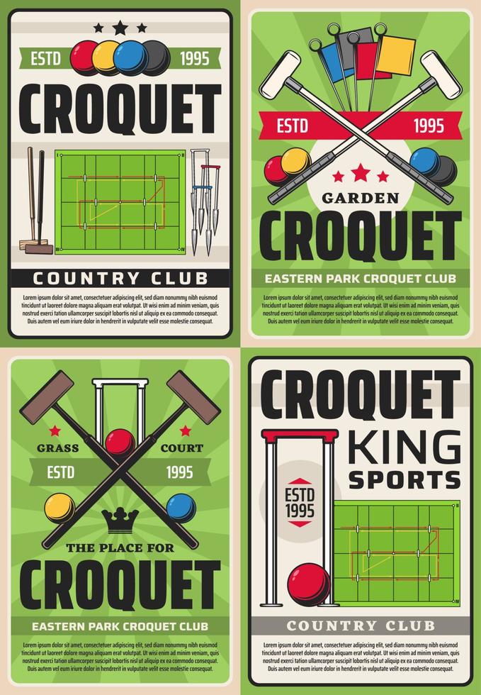 club deportivo de croquet y campeonato de liga vector