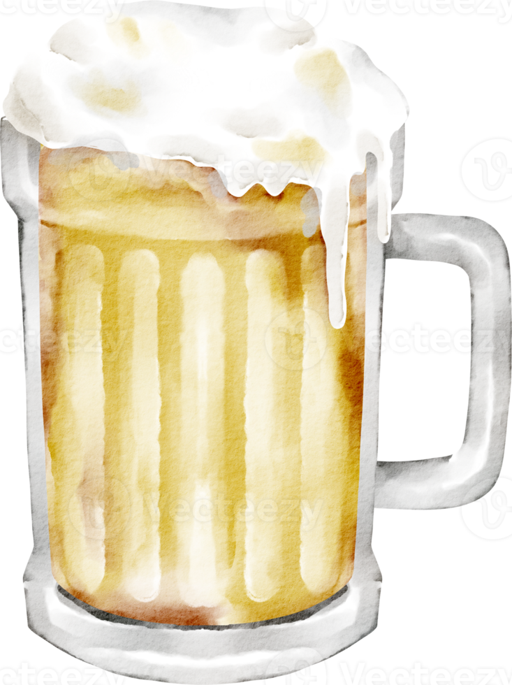 chope de bière aquarelle png