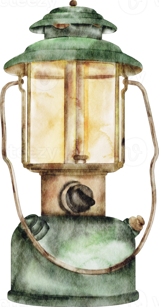 watercolor camping lantern png