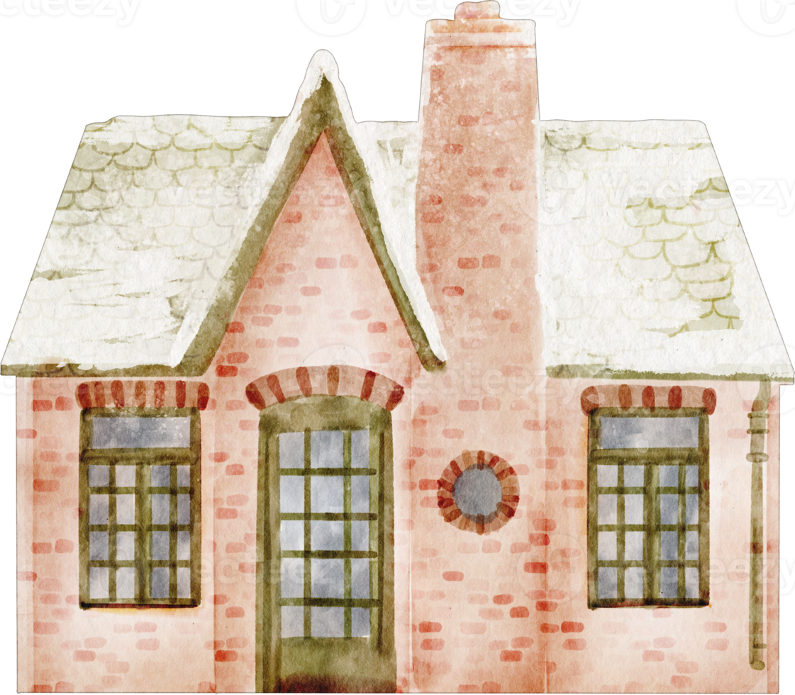 watercolor home house and building city element collection set town  16765359 PNG