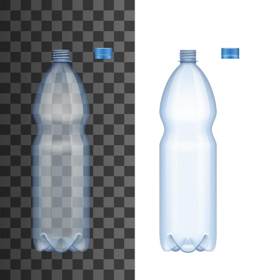 Realistic plastic bottle with open cap vector