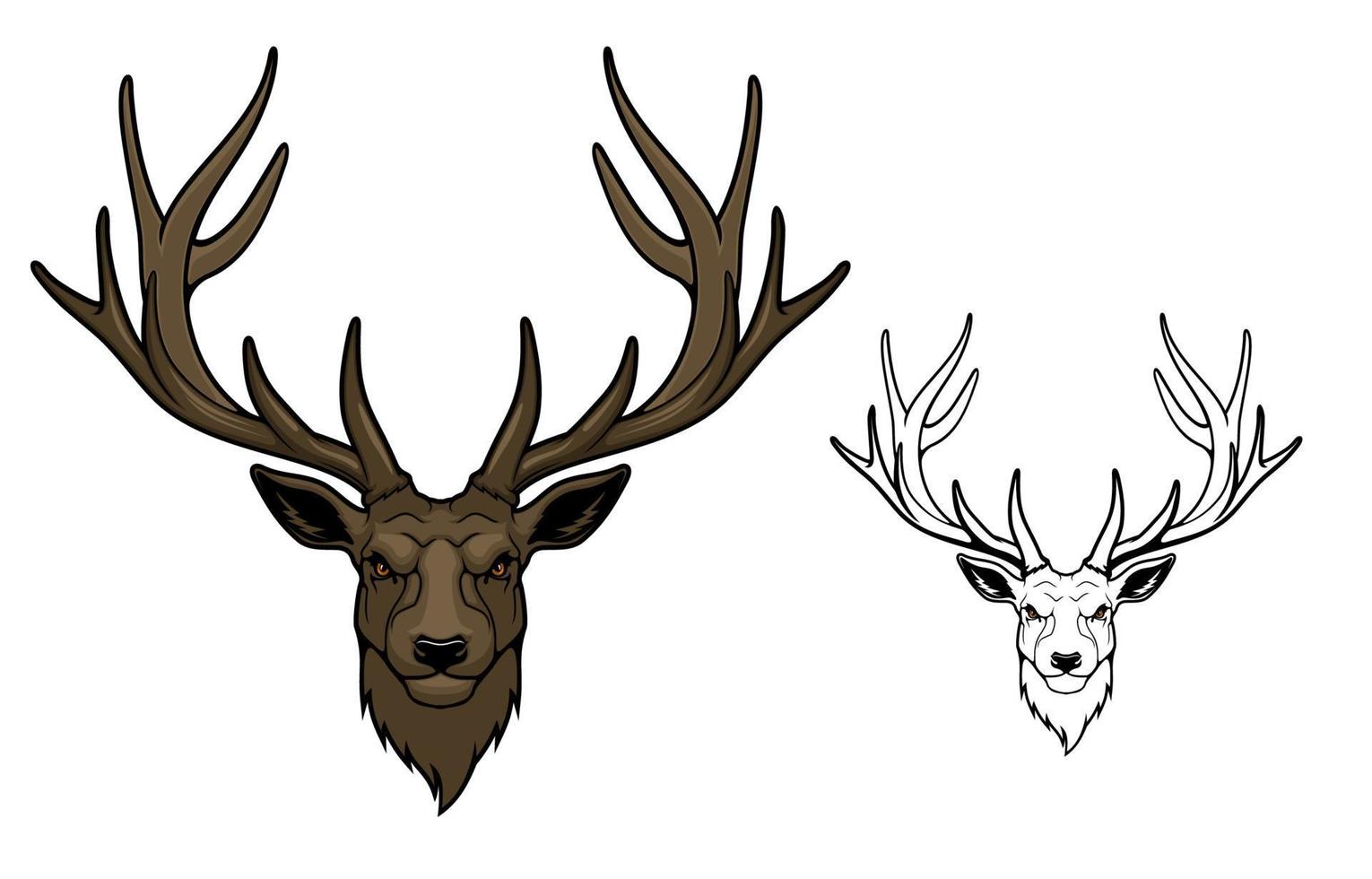 Wild deer animal mascot with antlers vector