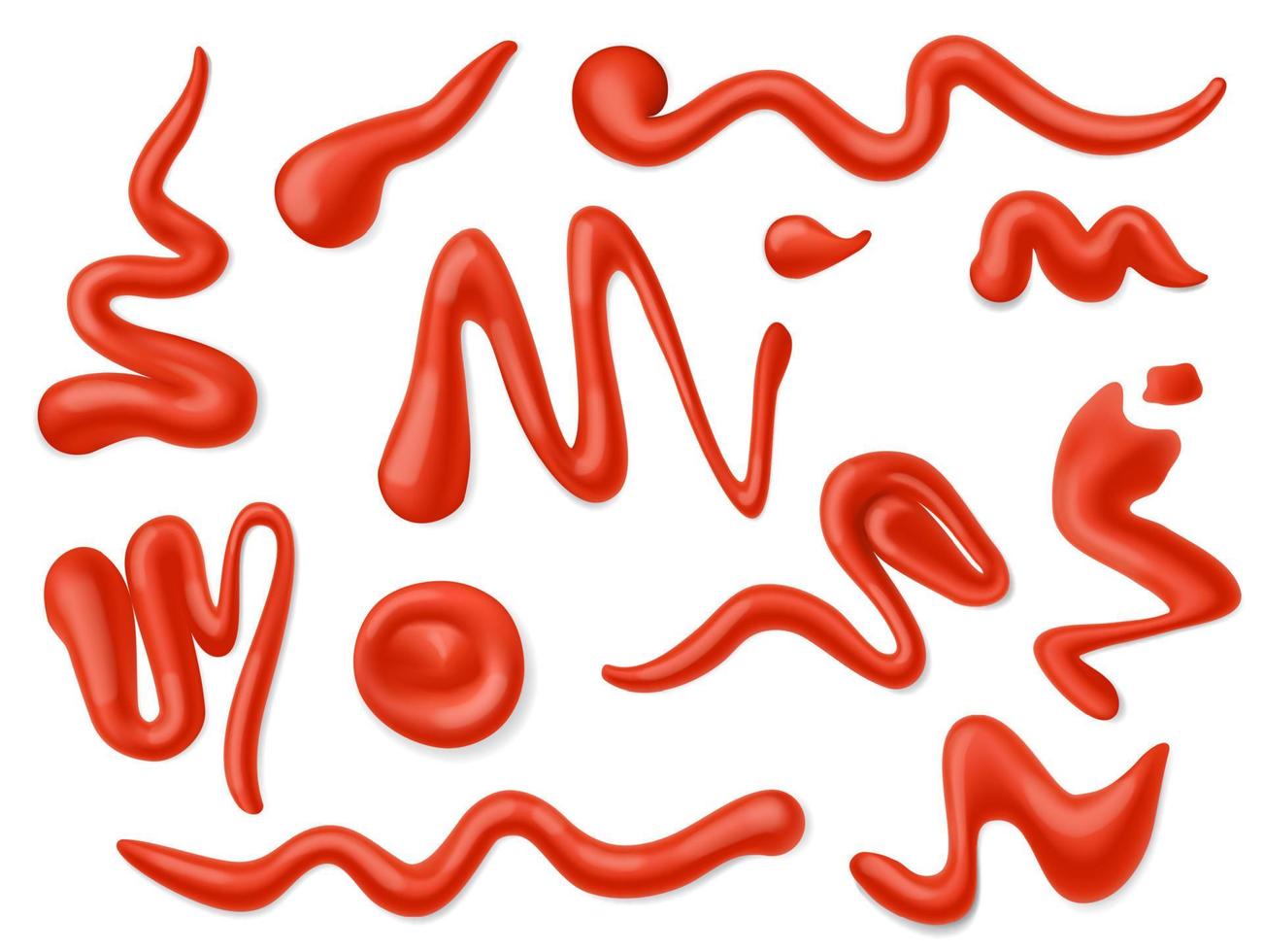 Ketchup or tomato sauce stain, splash, splat, drop vector