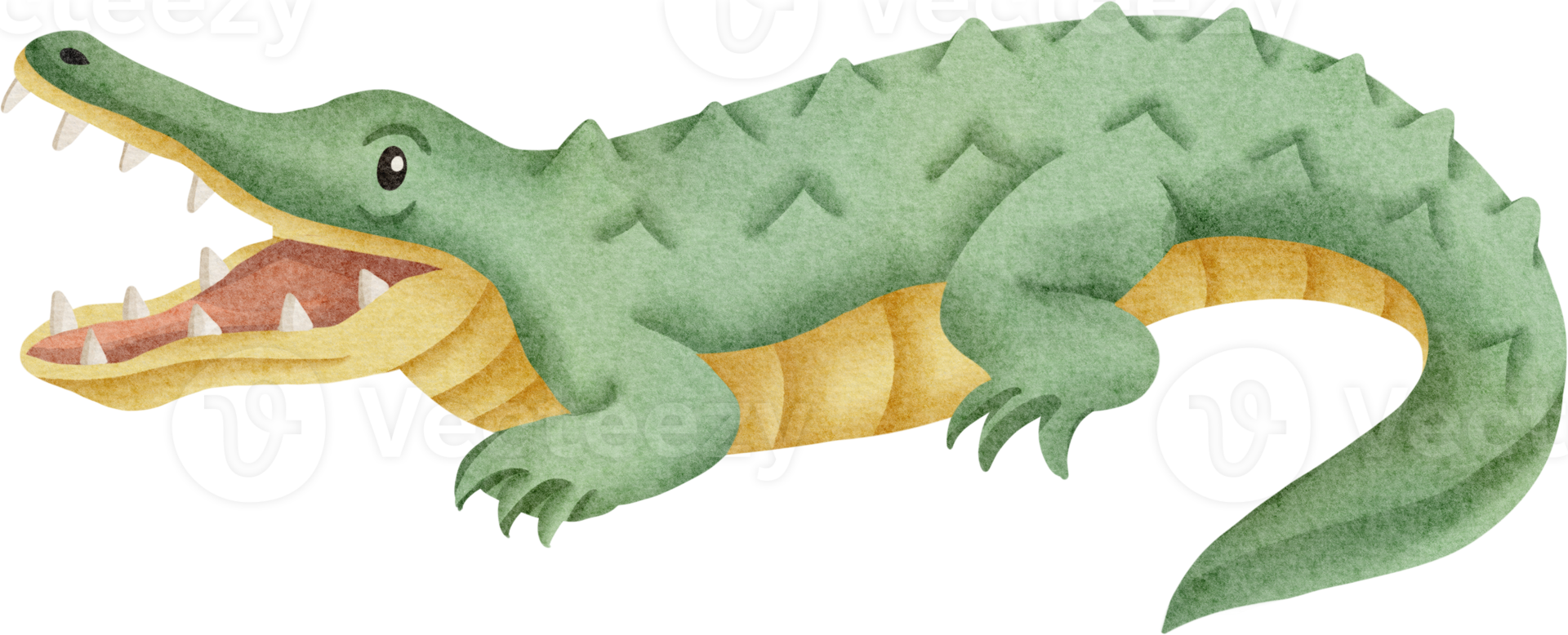 aquarela de crocodilo fofo png