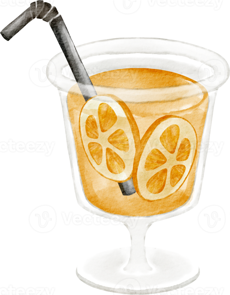 watercolor orange juice png