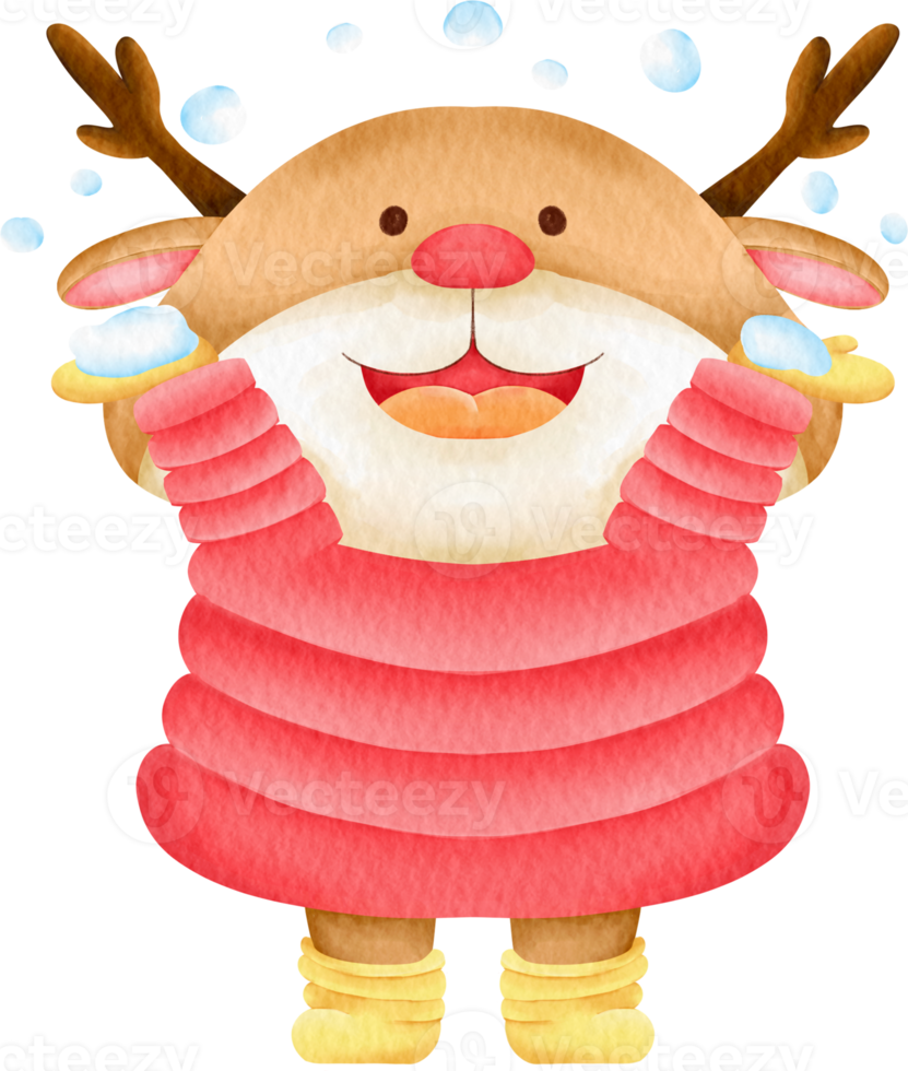 watercolor reindeer christmas png